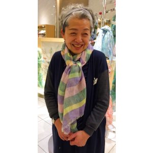 画像: リネンボーダーボヘミアンストール　　