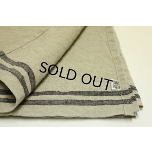 画像: リネンキッチンタオル　ダブルライン黒　ＨＤ
