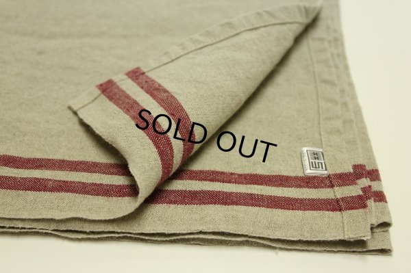 画像1: リネンキッチンタオル　ダブルライン赤　ＨＤ